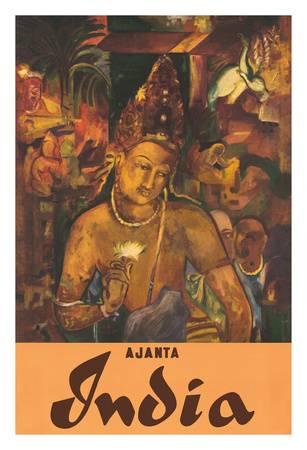 307x450 Ajanta Caves, India - Bodhisattva Painting