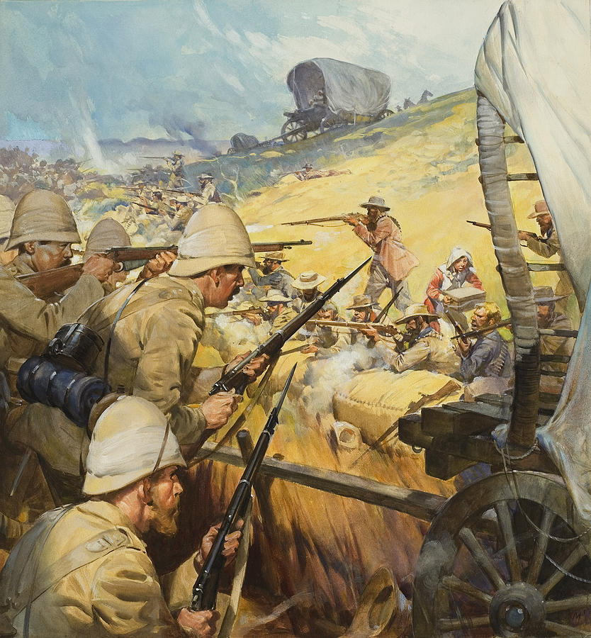 834x900 Boer War Skirmish Painting By James Edwin Mcconnell - Boer War Painting