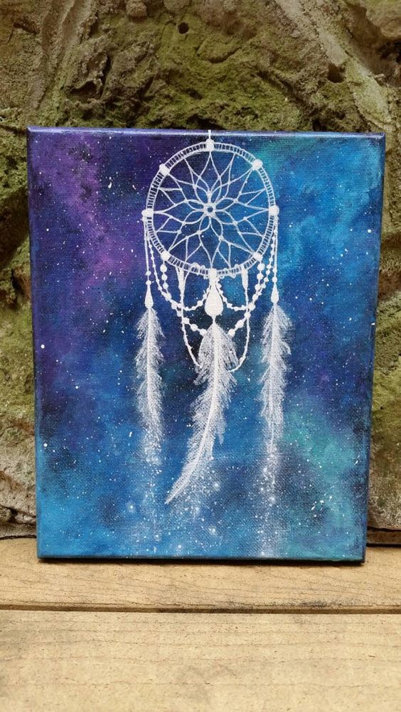 564x1002 Dreamcatcher Painting, Space Art, Hippie Painting, Free Spirit - Bohemian Painting