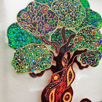 354x354 Tree Of Life Art 11ampquotx11ampquot Glass From Cozyhome1 - Bohemian Painting