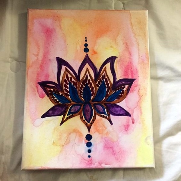 600x600 40 Peaceful Lotus Flower Painting Ideas - Boho Painting