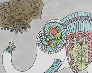 300x240 Social Artworking Boho Elephant - Boho Painting