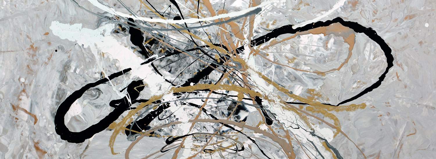 1500x547 Original Silver And Gold Art - Bolero Painting