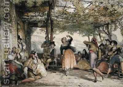 400x284 Peasants Dancing The Bolero John Frederick Lewis Reproduction - Bolero Painting