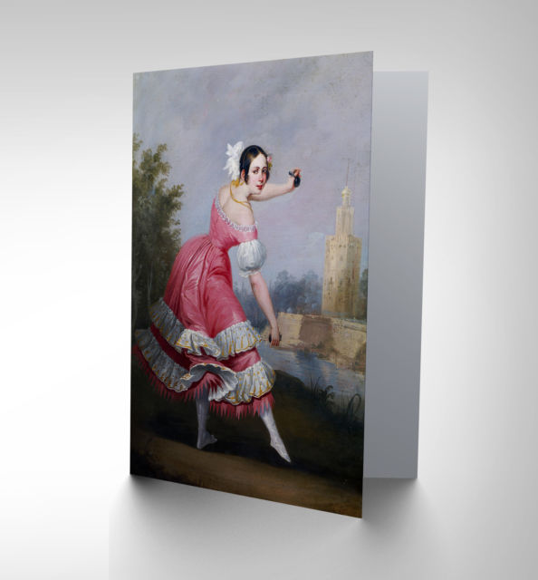 594x640 Card Greeting Gift Painting Portrait Study Bejarano Bolero Dancer - Bolero Painting