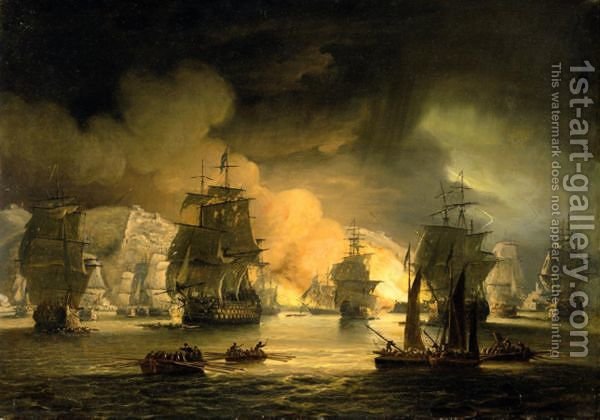 600x420 The Bombardment Of Algiers Thomas Luny Reproduction 1st Art Gallery - Bombardment Of Algiers Painting
