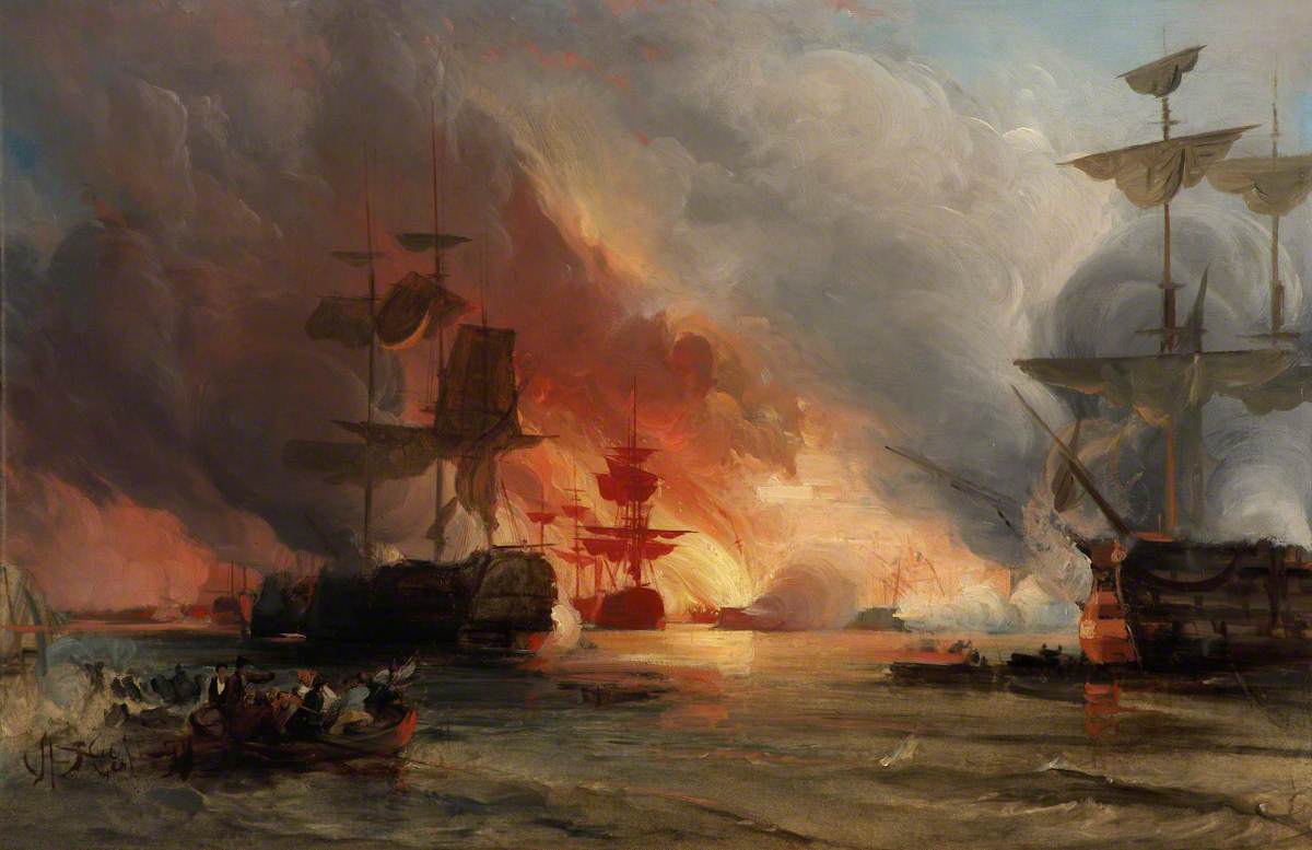 1200x777 The Bombardment Of Algiers, 27 August 1816 Art Uk - Bombardment Of Algiers Painting
