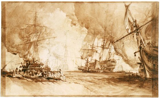 560x342 The Bombardment Of Algiers 27 August 1816 By George Chambers - Bombardment Of Algiers Painting
