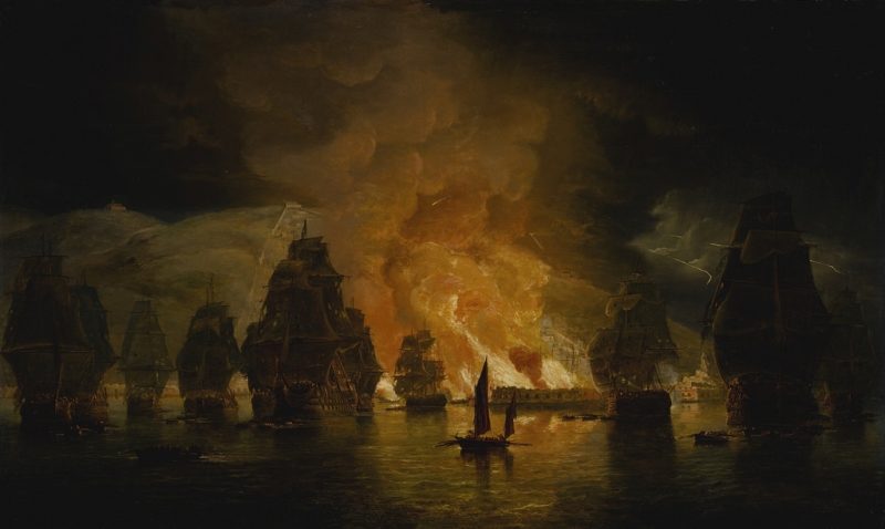 800x478 The Bombardment Of Algiers Painting Thomas Luny Oil Paintings - Bombardment Of Algiers Painting