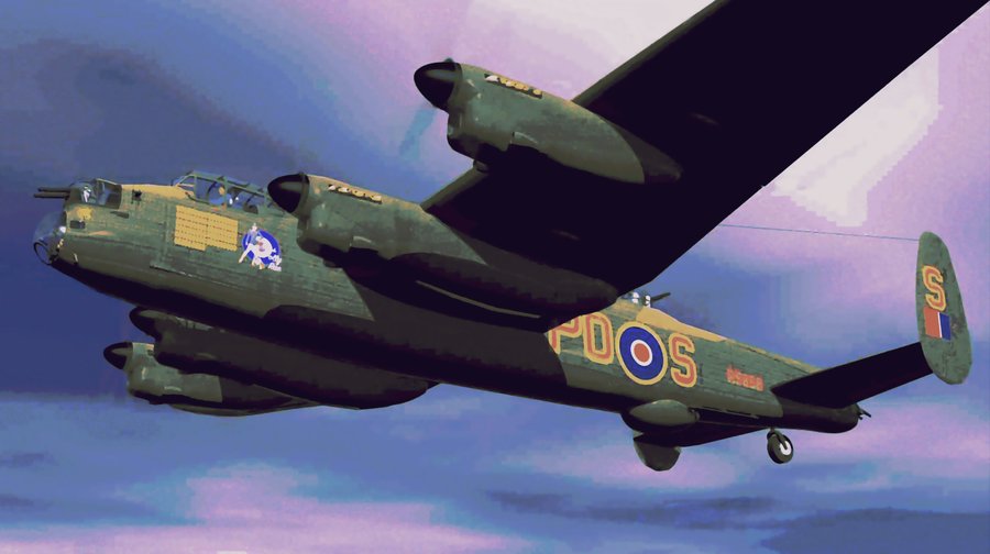 900x504 Lancaster Bomber Plane Paint By Number Art Kit By Numberedart - Bomber Painting