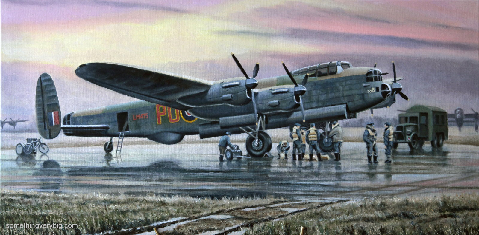 1600x788 Lancaster Painting Something Very Big - Bomber Painting