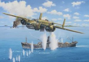 300x207 Original Ww2 Military Aviation Art Painting B 25 Mitchell Bomber - Bomber Painting
