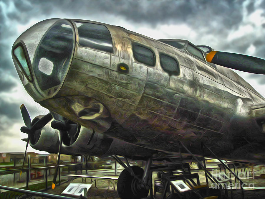 900x675 B17 Bomber Painting By Gregory Dyer - Bomber Painting