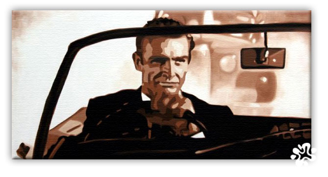 669x362 James Bond Car Chase Canvas - Bond Painting