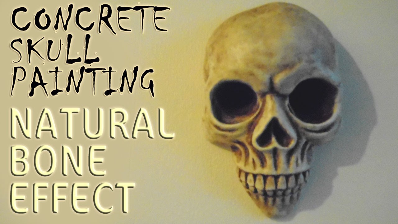 1280x720 Concrete Skull Painting Natural Bone Effect - Bone Painting
