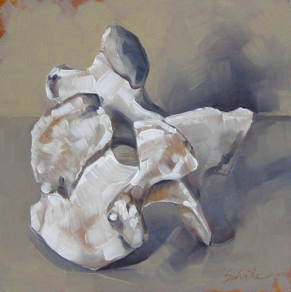 570x572 Bone Painting Still Life Oil Painting Original Art - Bone Painting