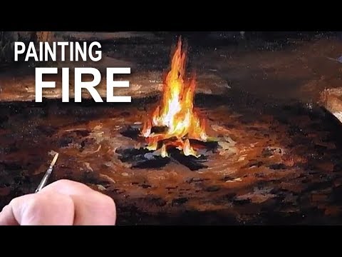 480x360 How To Paint A Campfire Acrylic Painting Techniques - Bonfire Painting