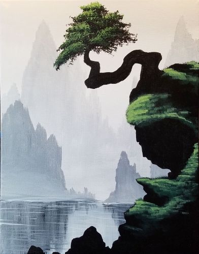 392x500 Hey! Check Out Bonsai Cliffs - Bonsai Painting