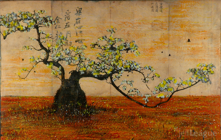 900x570 Mixed Media Encaustic Painting Ampquotzen Treeampquot 48 X 60 Jeff - Bonsai Tree Painting