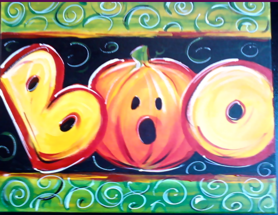 557x431 Boo! Painting In Acrylic ~canvas Ideas~ Acrylics - Boo Painting