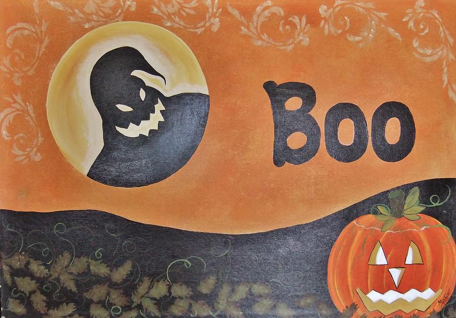 900x629 Oogie Boogie Boo Painting By Cindy Micklos - Boo Painting