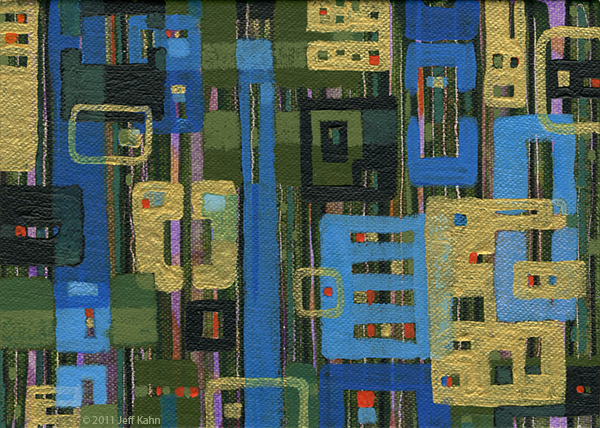 600x428 Up Town Boogie Woogie Painting Jeff Kahn - Boogie Woogie Painting