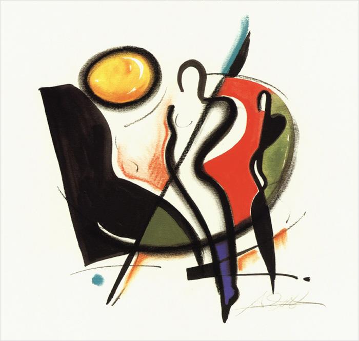 700x665 Alfred Gockel Boogie Woogie Piano Man Painting Best Paintings - Boogie Woogie Painting