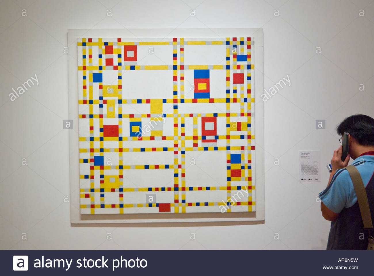 1300x960 Spectator Listening To Audio Guide In Front Of Painting By - Boogie Woogie Painting