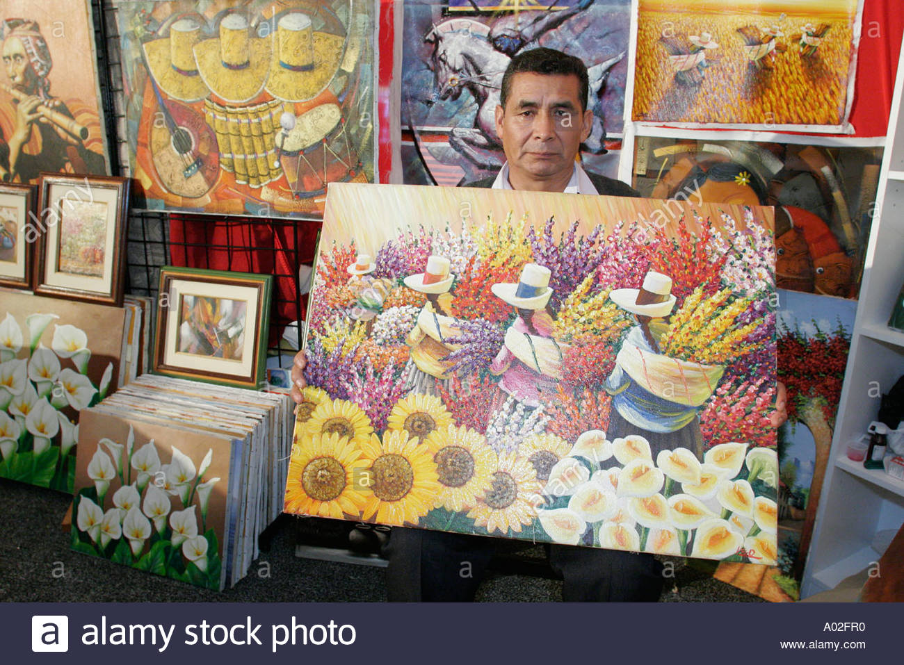 1300x957 Miami Florida Book Fair International Peru Pavilion Hispanic Man - Book Fair Painting