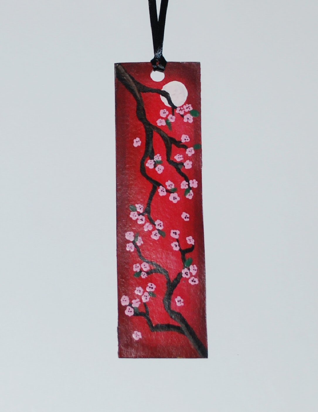 1085x1404 Hand Painted Bookmark Cherry Blossoms - Bookmark Painting