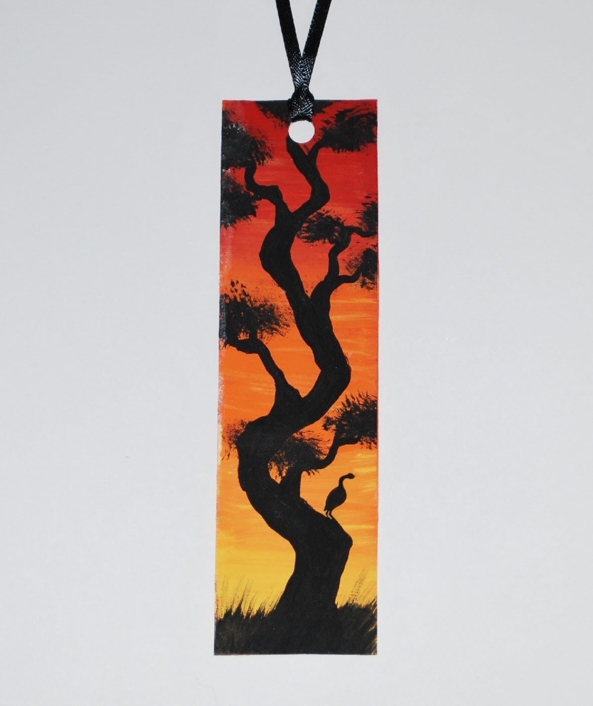 1180x1404 Hand Painted Bookmark Cranes Sunset Silhouette - Bookmark Painting