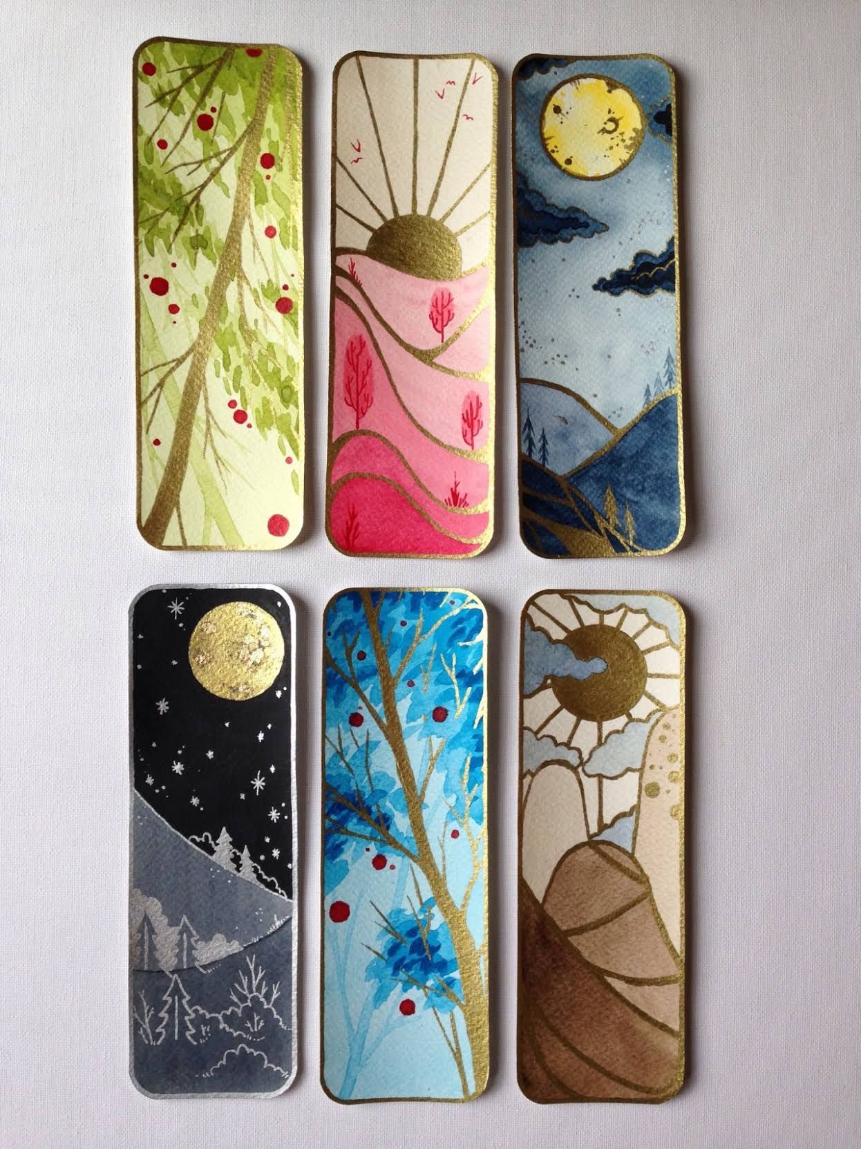 1246x1662 Justyna S. Lewandowska Yesterday I'Ve Done Some Bookmarks - Bookmark Painting