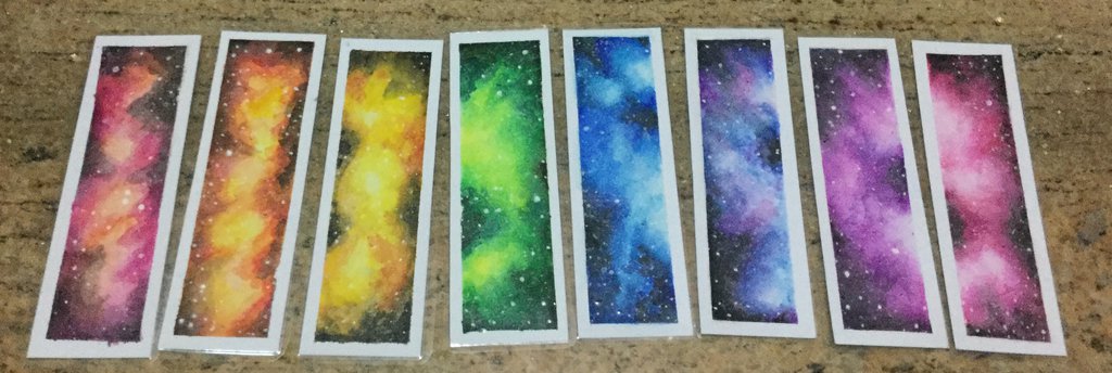 1024x344 Watercolor Galaxy Bookmark By Aiyumikashima - Bookmark Painting