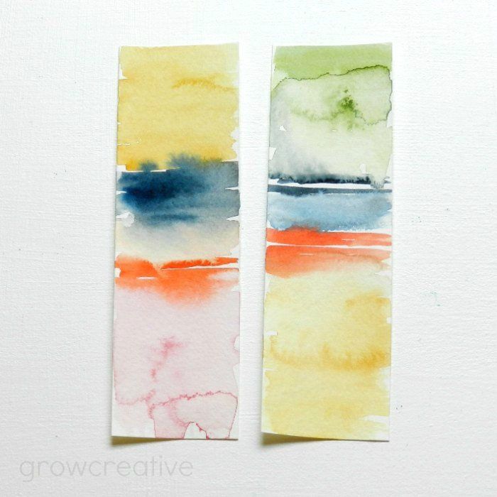 700x700 Color Block Watercolor Bookmarks (Elise Engh Studios) - Bookmark Painting