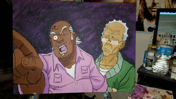 570x321 Makin A Ruckus Original Boondocks Painting 18x24 Acrylic - Boondocks Painting