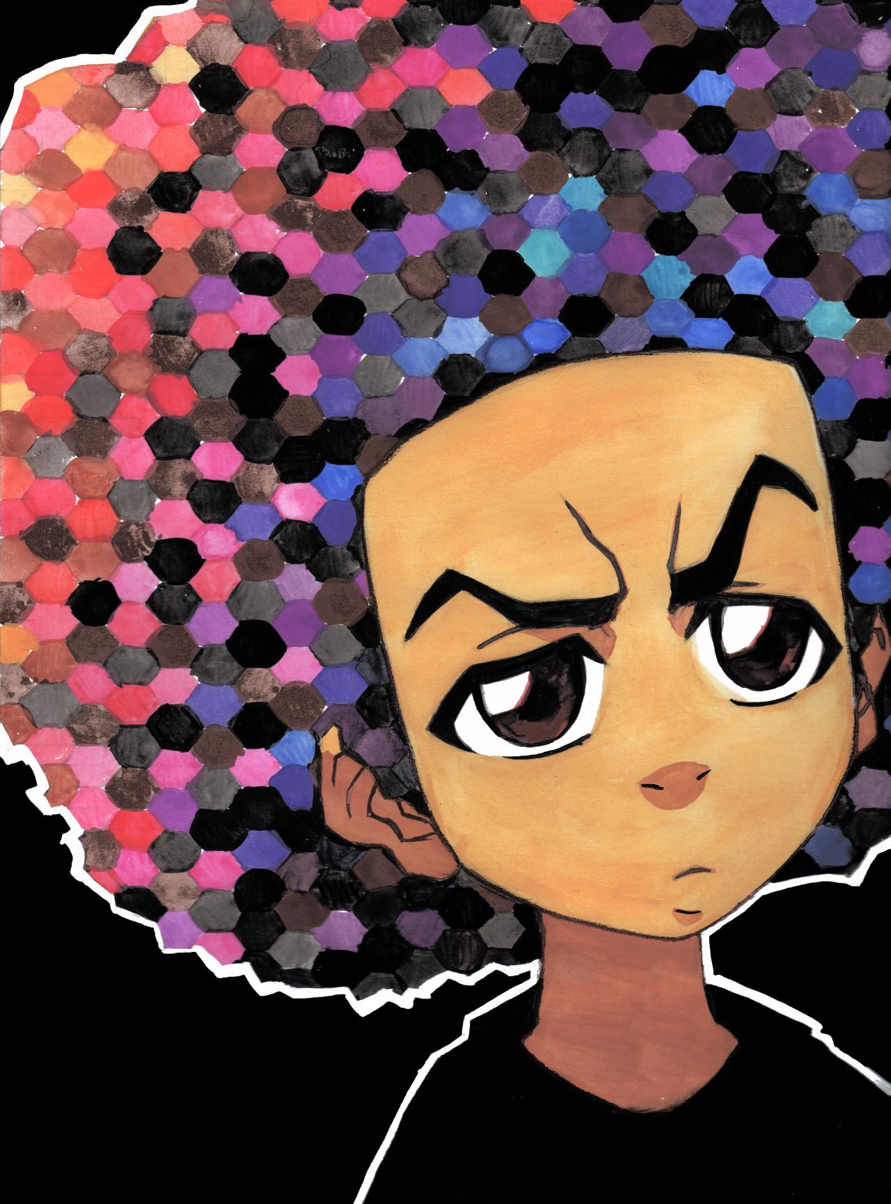 1280x1729 Watercolor Huey Watercolor - Boondocks Painting