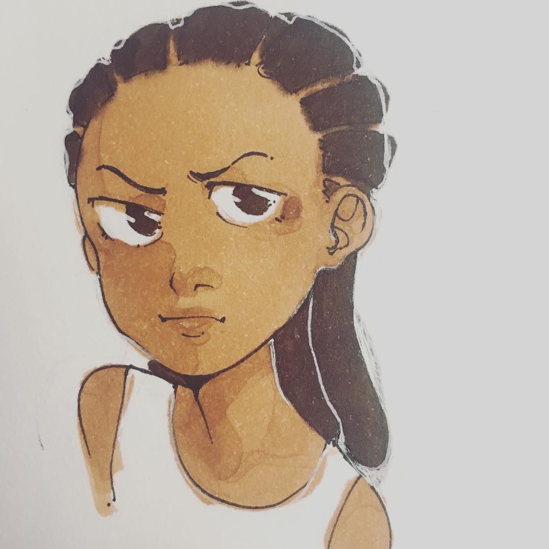 1080x1080 I Think Riley Is Adorable - Boondocks Riley Painting