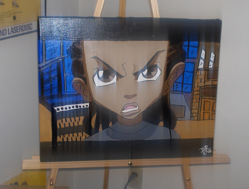 1024x777 Riley On Canvas Inspired By Recent Release - Boondocks Riley Painting