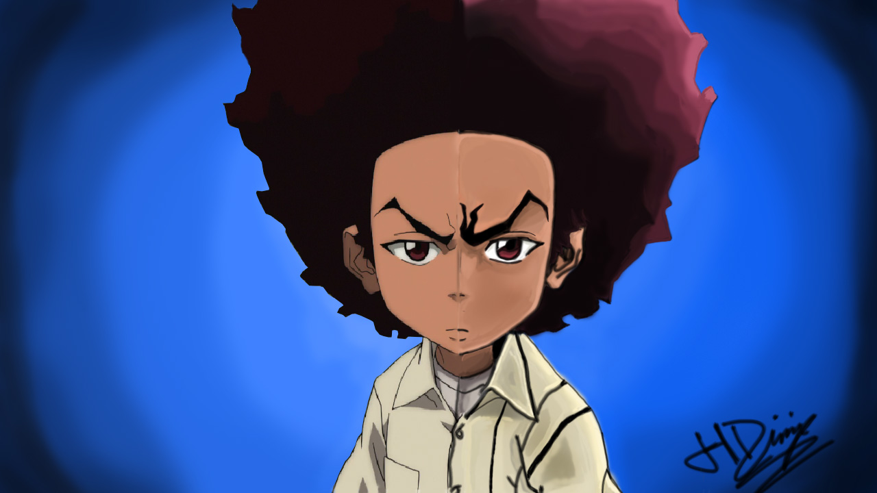 1280x720 Huey Freeman Digital Painting By Hashimdaanimator On Newgrounds - Boondocks Riley Painting