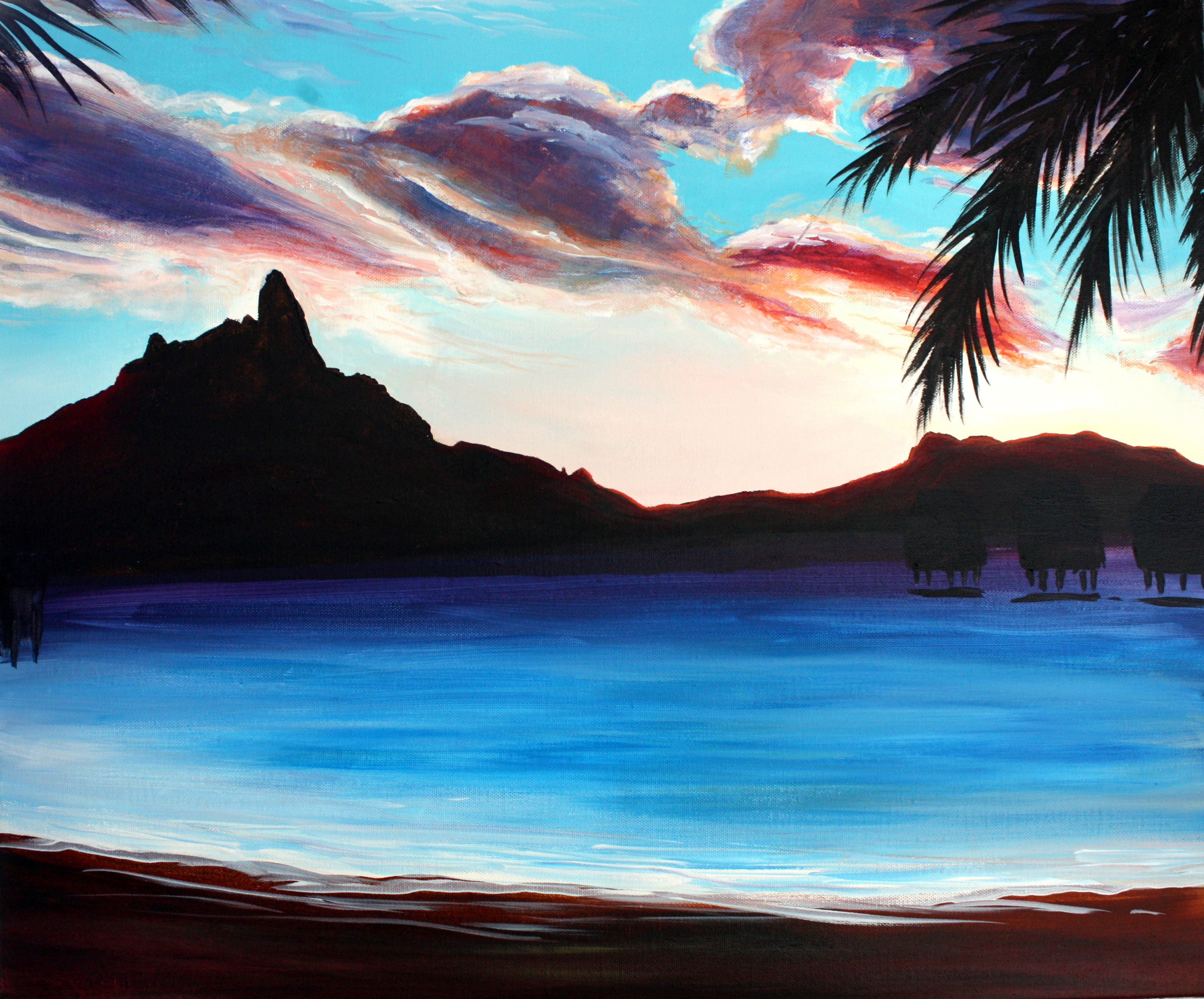 3137x2603 Bora Bora Sunset Paint Nite Event - Bora Bora Painting