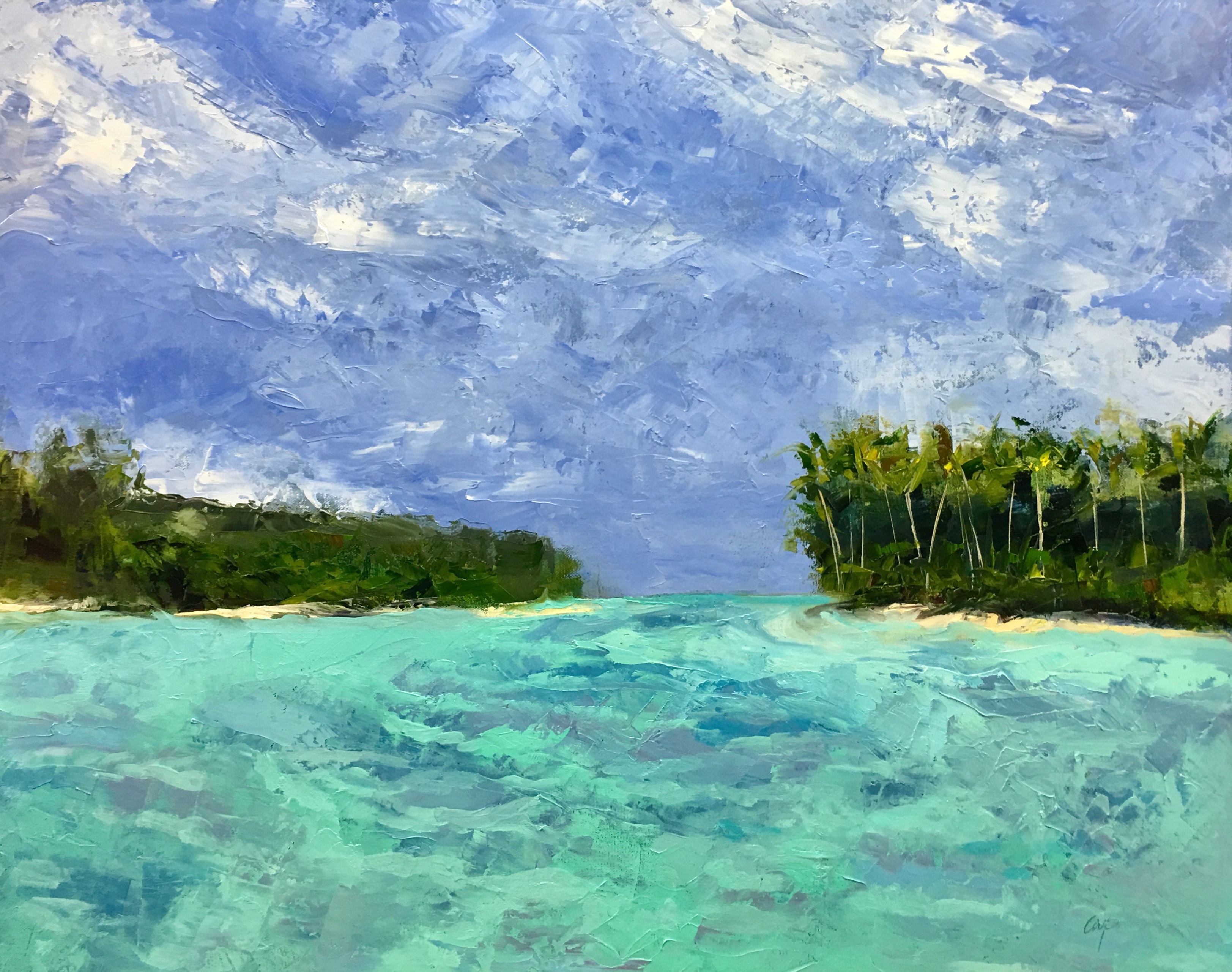 3246x2560 Majestic Waters, Bora Bora - Bora Bora Painting