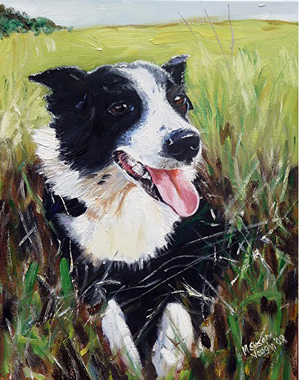 434x550 Mary Susan Vaughn - Border Collie Painting