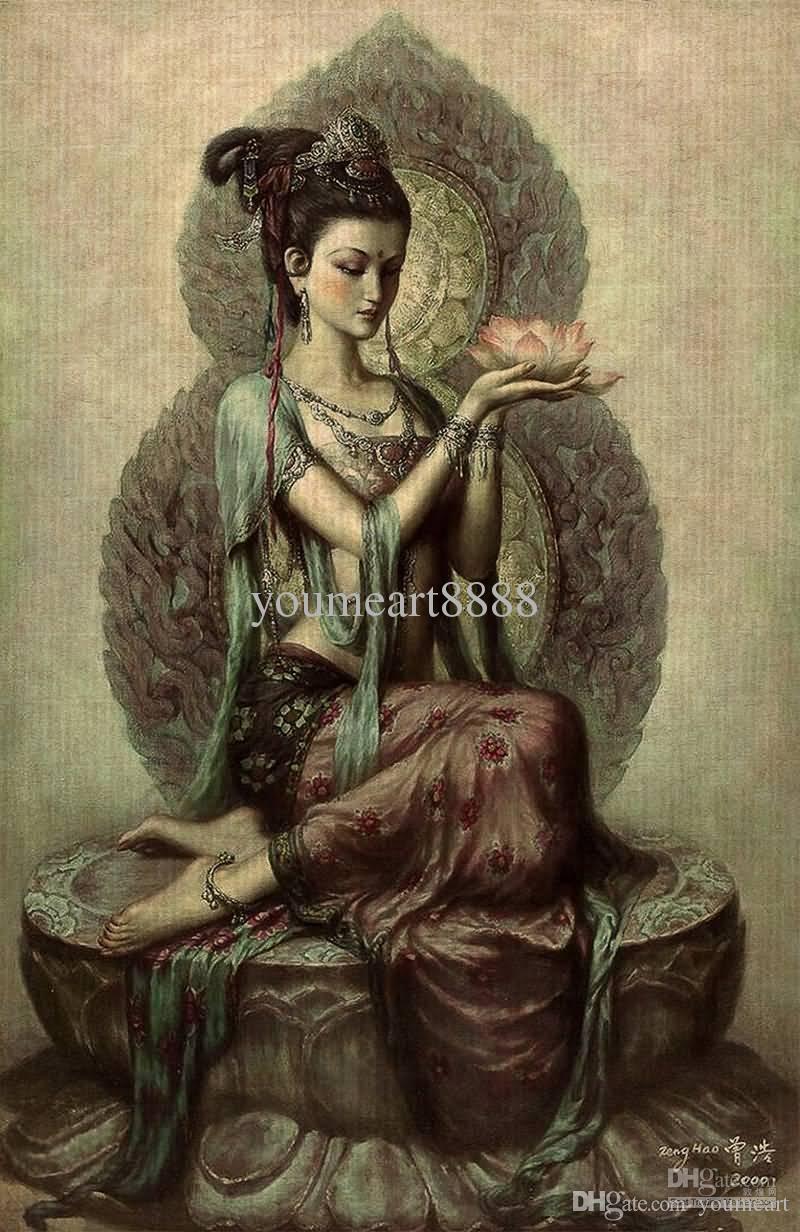 800x1232 Flying Lotus Flower Girl Oil Painting Replicas Of Zenhao Echo - Boreas Painting