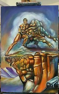 188x300 Boris Vallejo Style Painting Taurus Reproduction 24x36x0.5 Inches - Boris Artist Painting