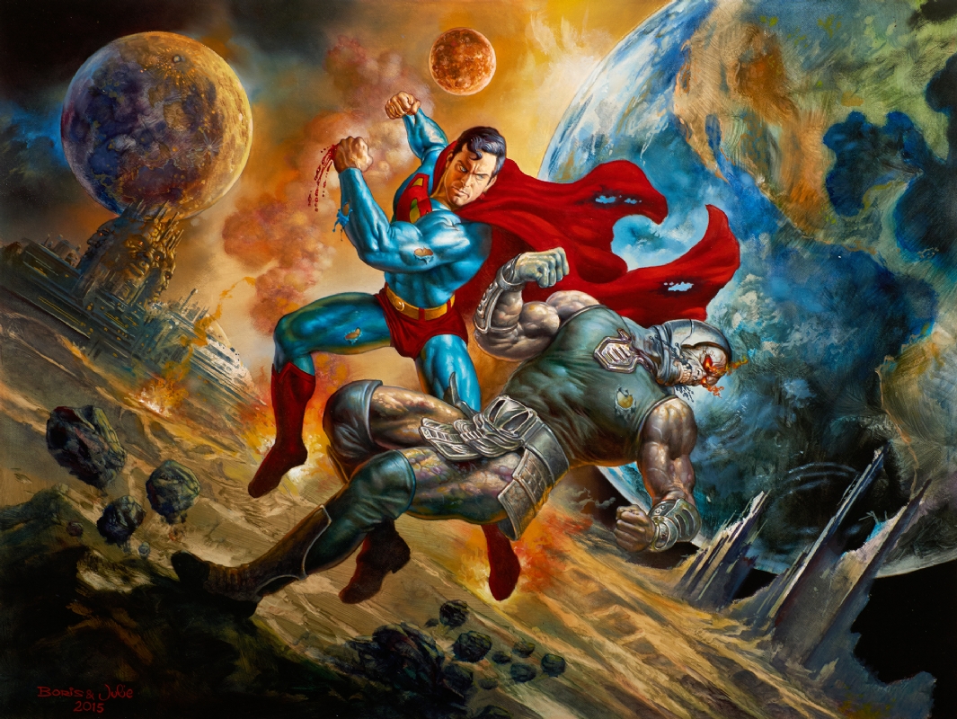 1065x800 Superman Vs Darkseid When Titans Clash 2.0 Oa - Boris Artist Painting