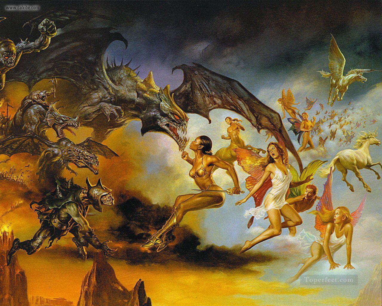 1280x1024 Boris Vallejo Julie Bell Fantasy Painting In Oil For Sale - Boris Vallejo Painting