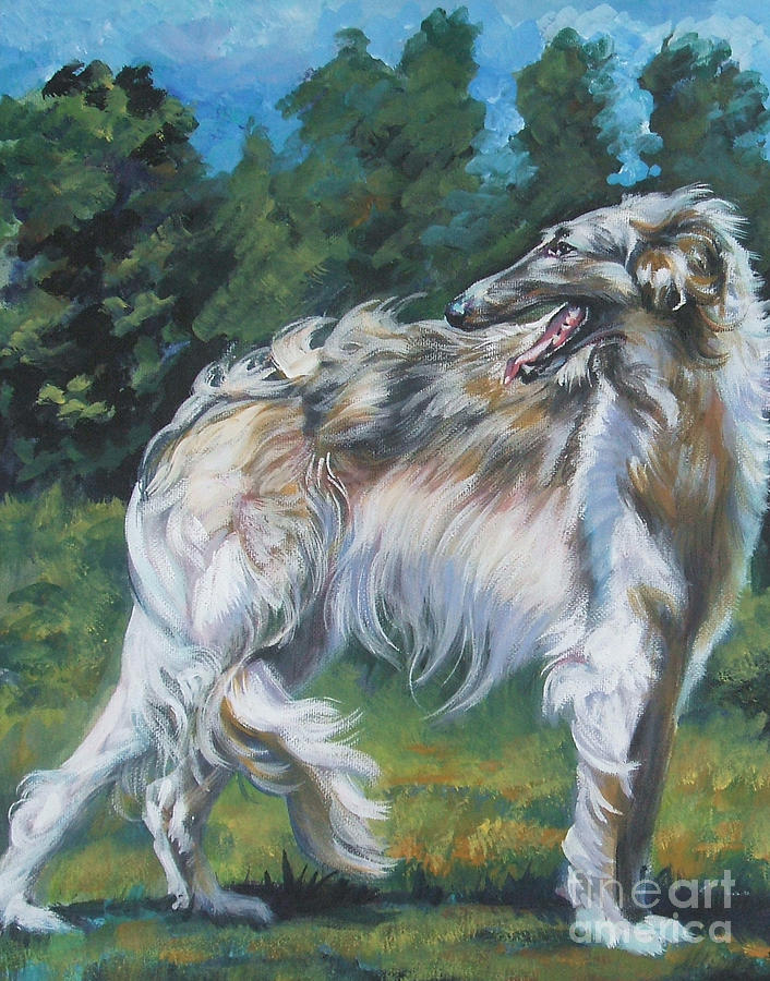 706x900 Borzoi Painting By Lee Ann Shepard - Borzoi Painting
