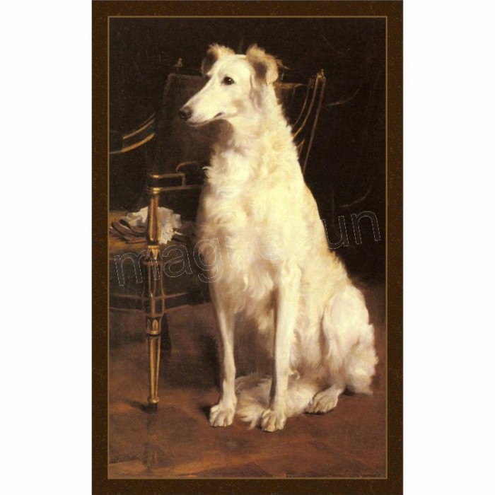 700x700 Old Painting Borzoi Dog Refrigerator Magnets - Borzoi Painting