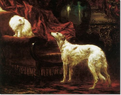 500x394 Pin By Levonda's Artistic Dreams~2 On @ Animals In Art - Borzoi Painting