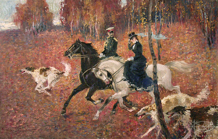 700x447 Russian Paintings Gallery - Borzoi Painting